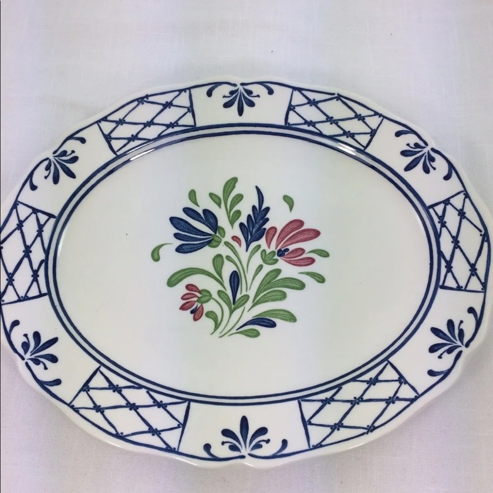 ⭐️Vintage Johnson Bros Provincial England Ironstone Floral Oval Platter